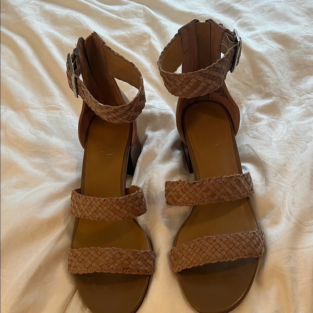 Franco Sarto Braided Brown Sandals